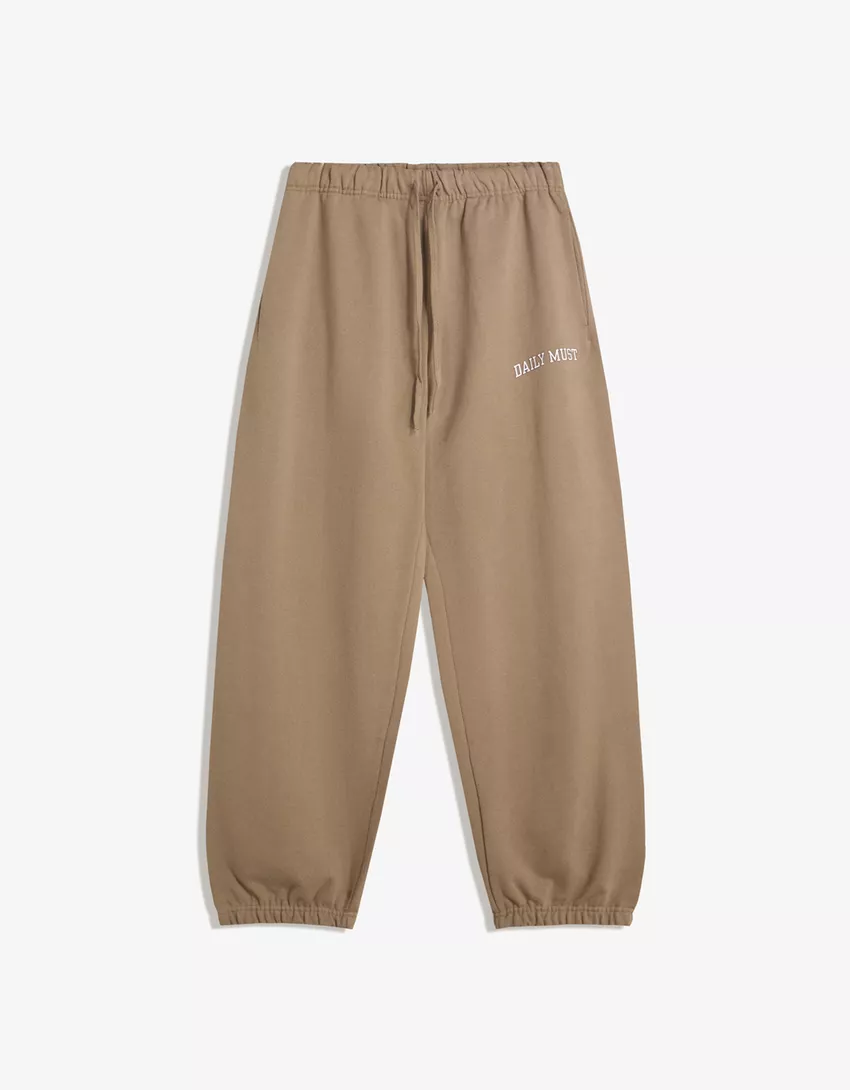 Embroidered plush joggers