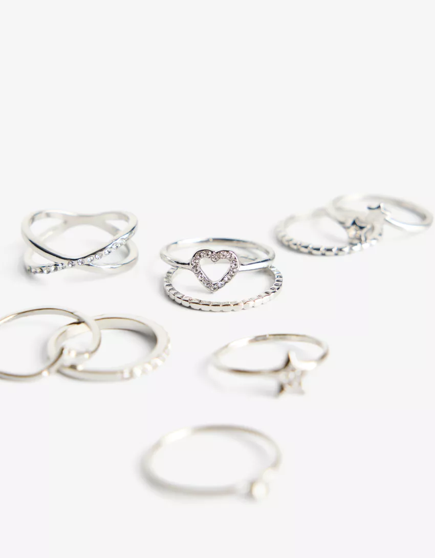 9-pack of thin rings