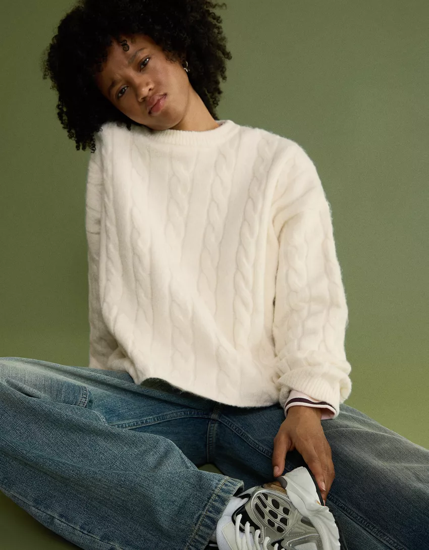 Cable-knit sweater