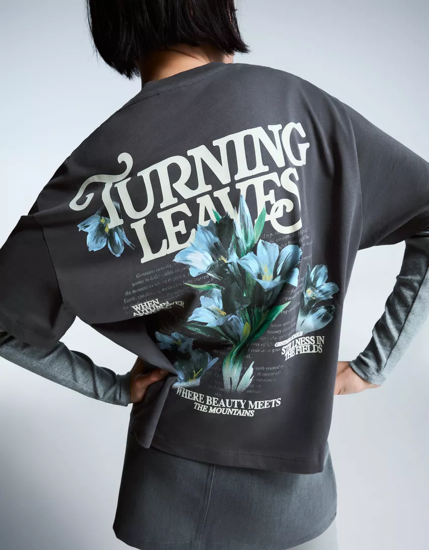 Printed short sleeve oversize T-shirt