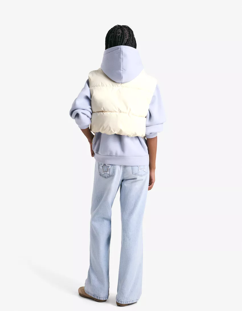 Cropped puffer vest