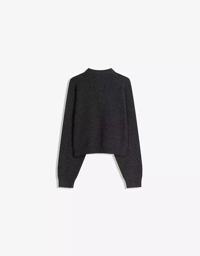 Boxy polo collar sweater