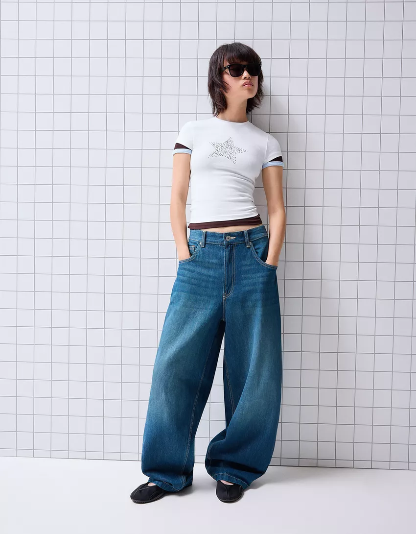 Short sleeve studded T-shirt