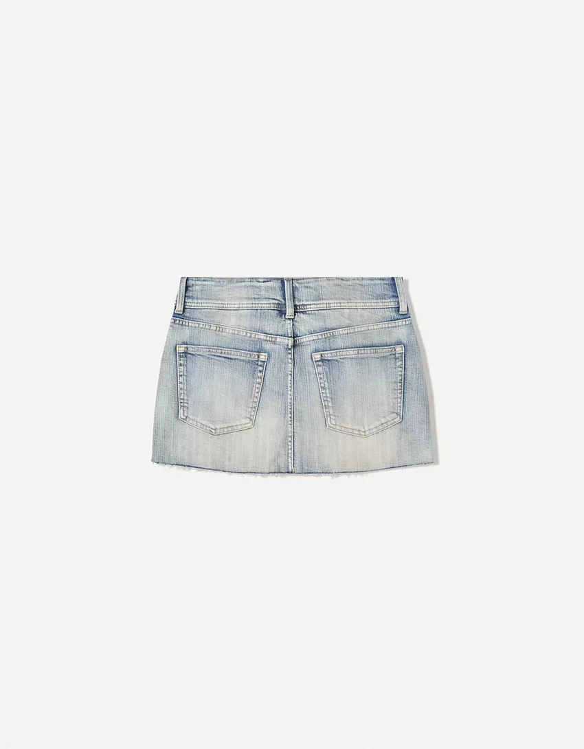 Denim mini skort