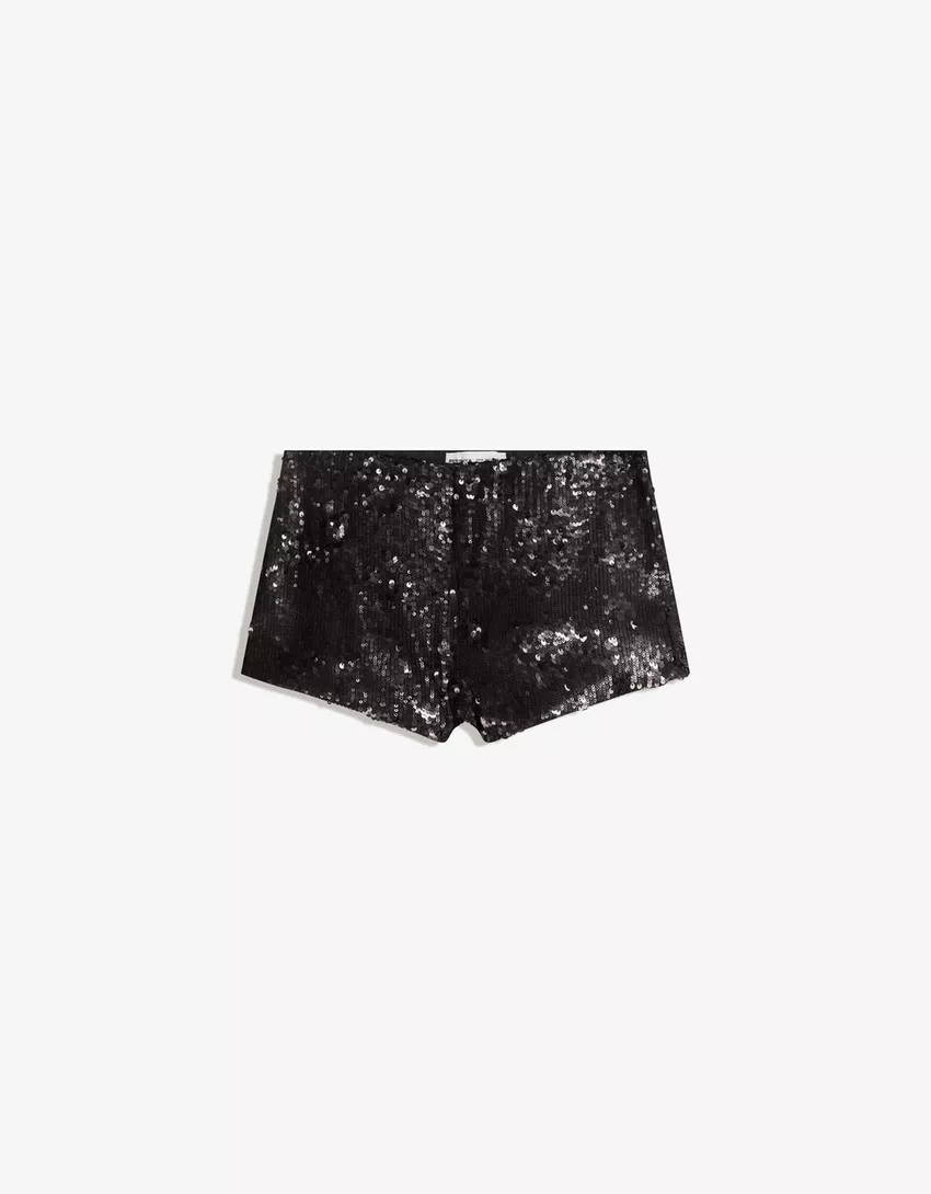 Sequined mini shorts