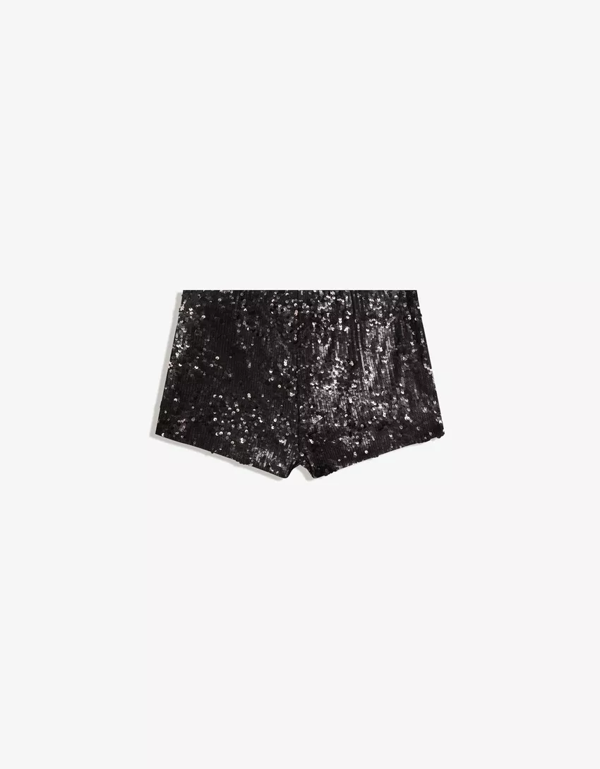 Sequined mini shorts