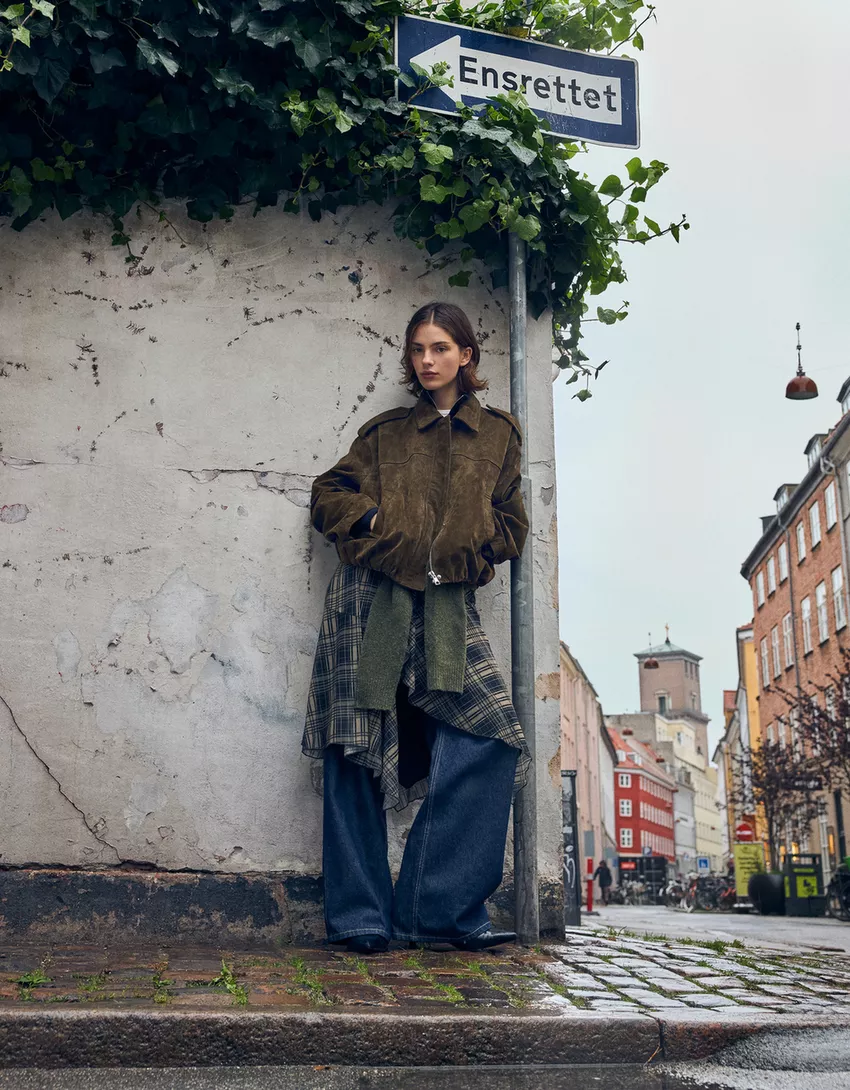 Suede leather jacket