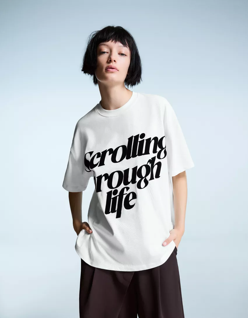 Printed short sleeve oversize T-shirt