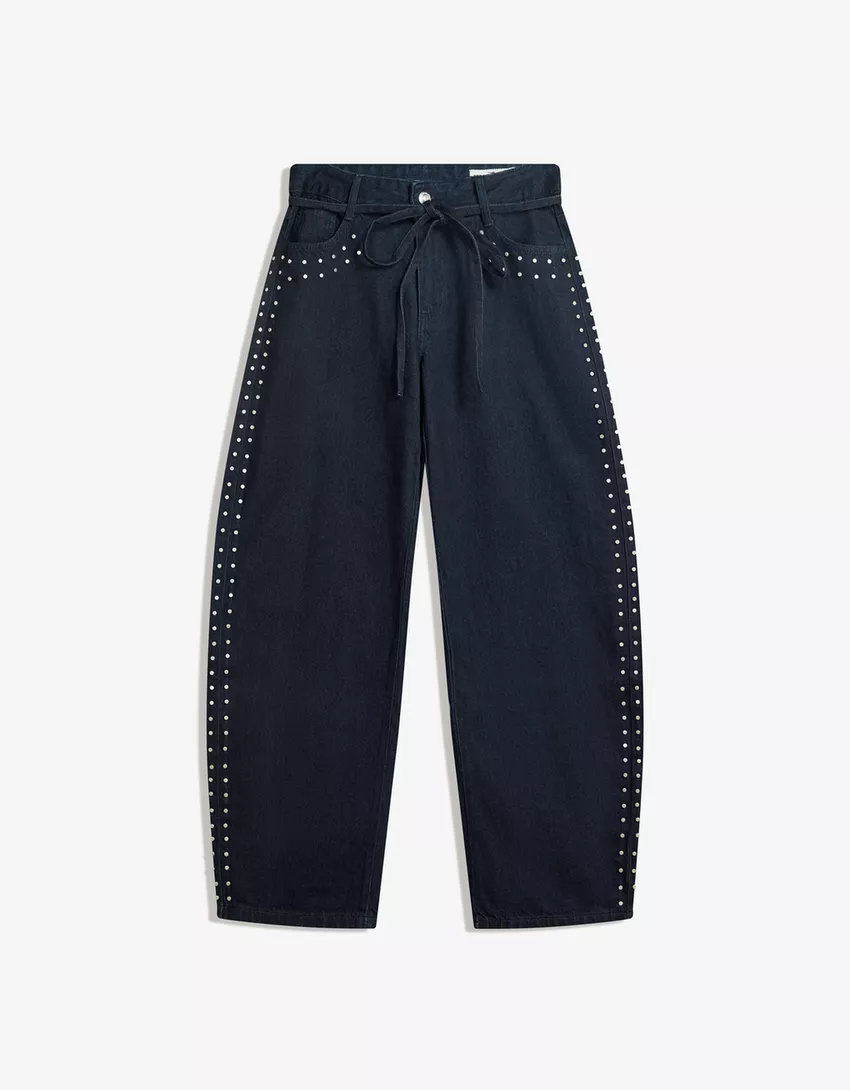 Baggy barrel jeans with studs