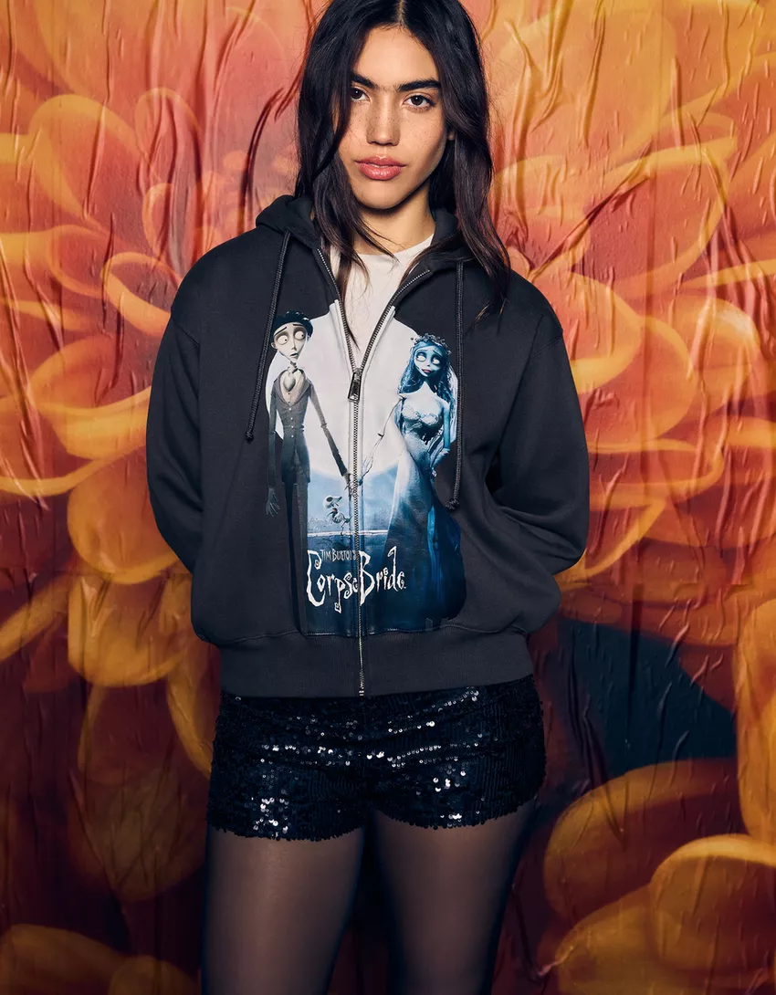 Corpse Bride print hooded sweatshirt