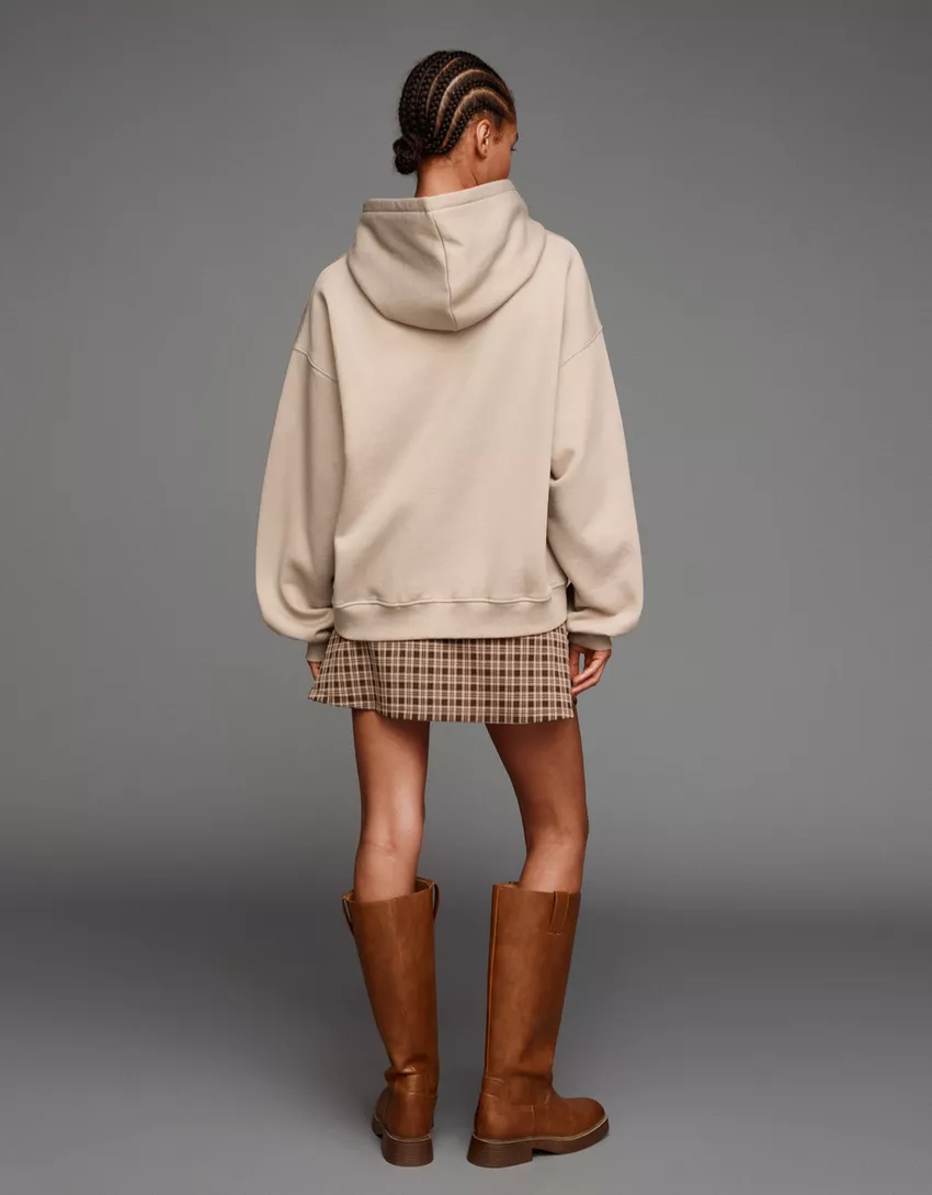 Printed zip-up hoodie