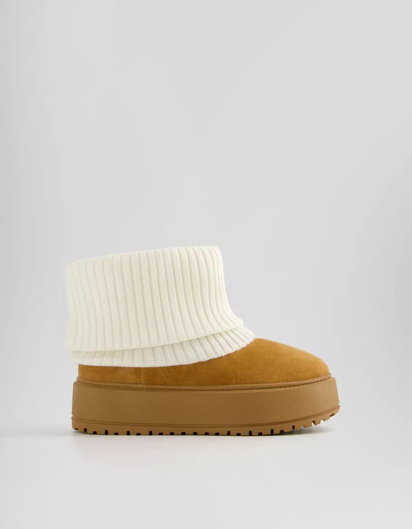 Sock platform ankle boots