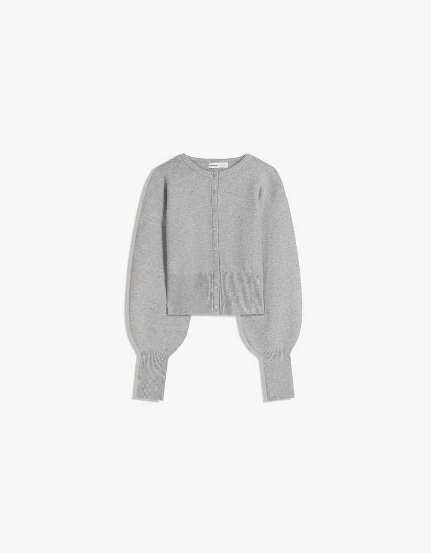 Fitted ribbed cardigan