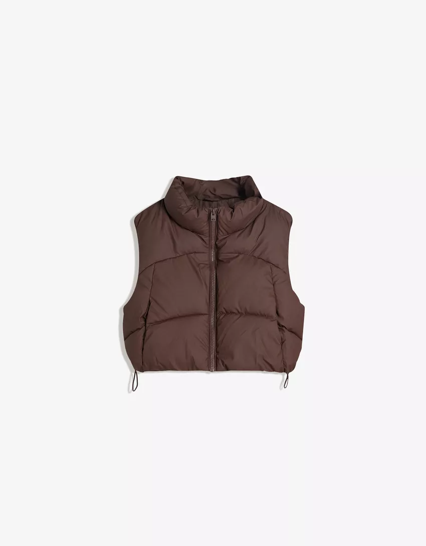 Cropped puffer vest
