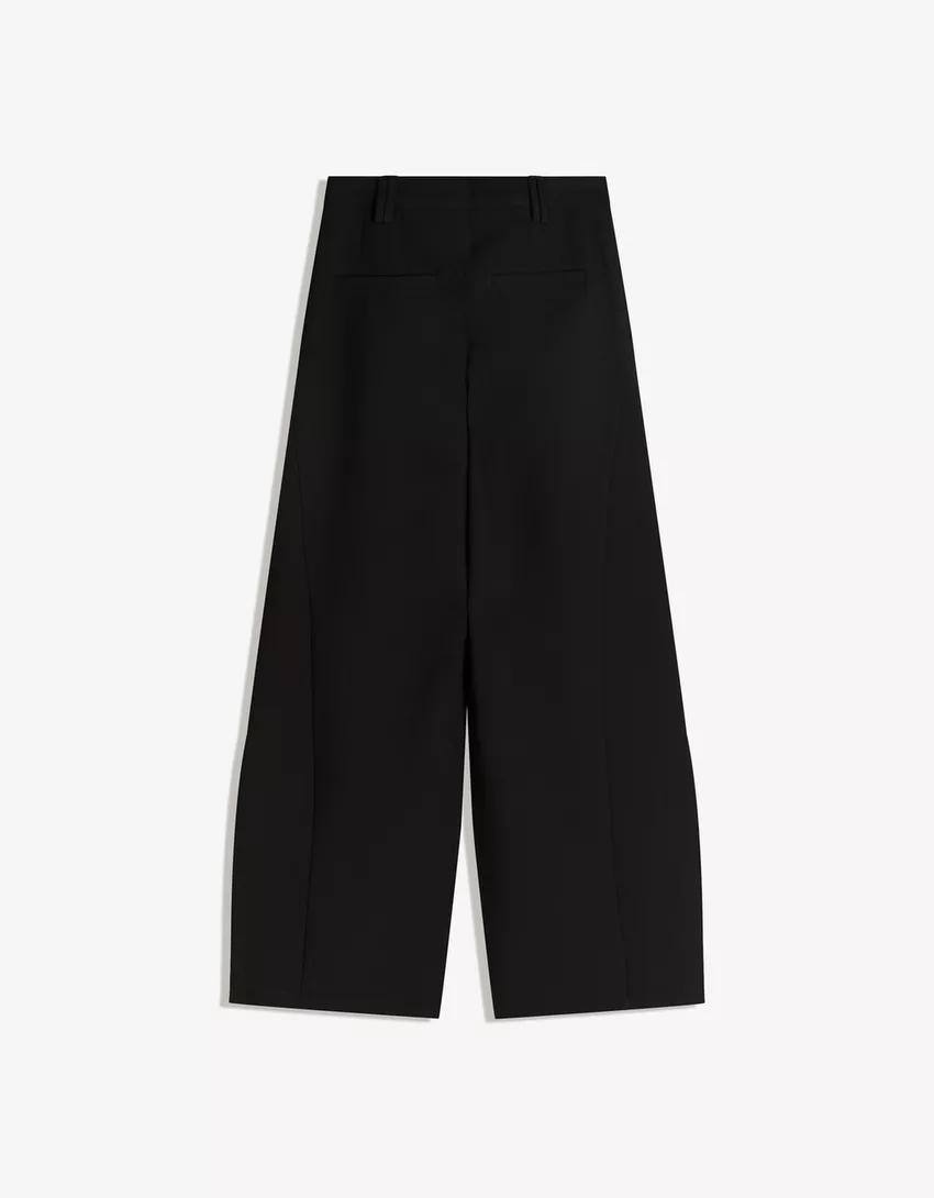 Voluminous double-fabric pants