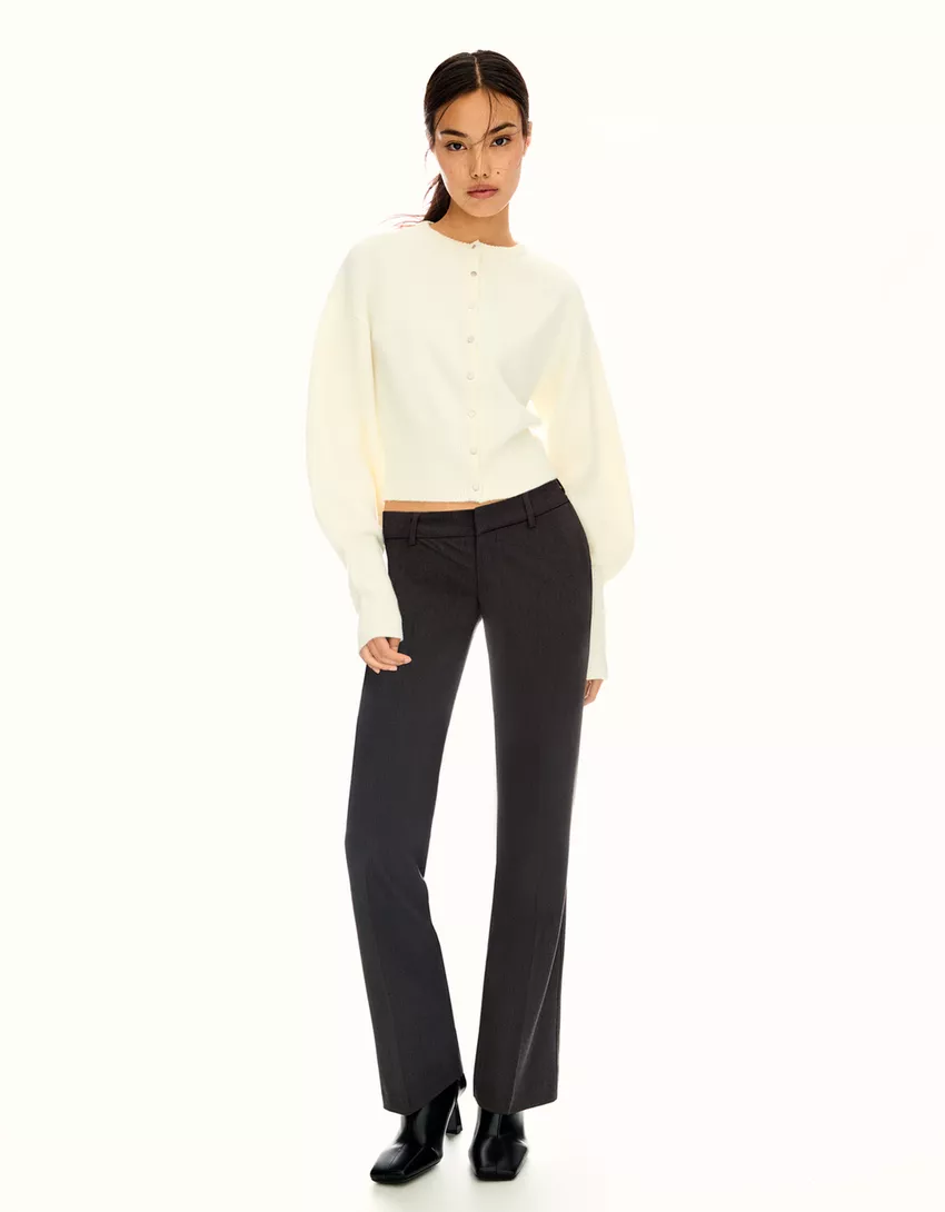 Low-rise boot-cut pants