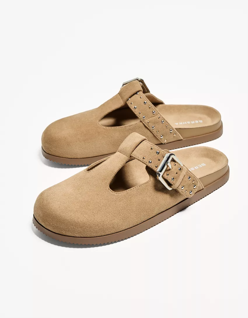 Clogs with buckle detail