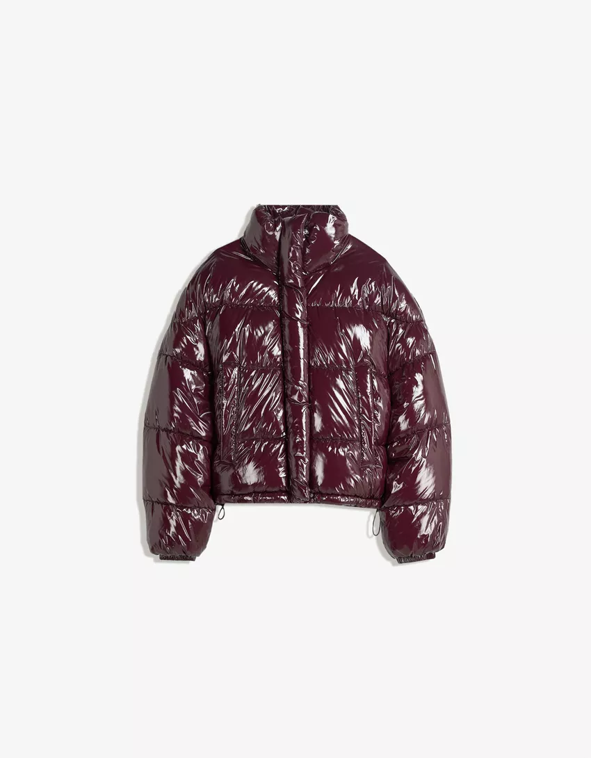 Vinyl-effect puffer jacket