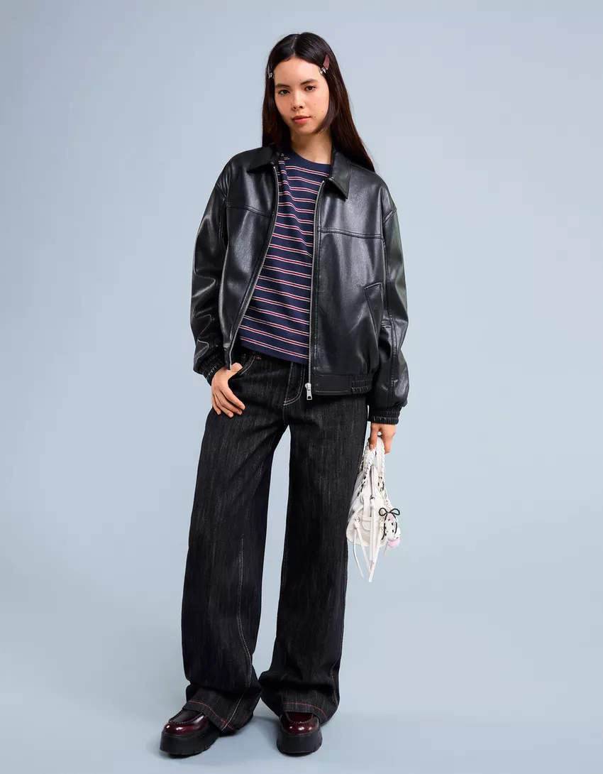 Leather effect jacket