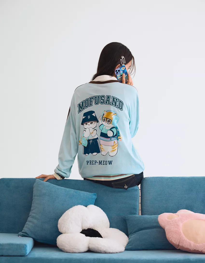 Mofusand print long sleeve T-shirt