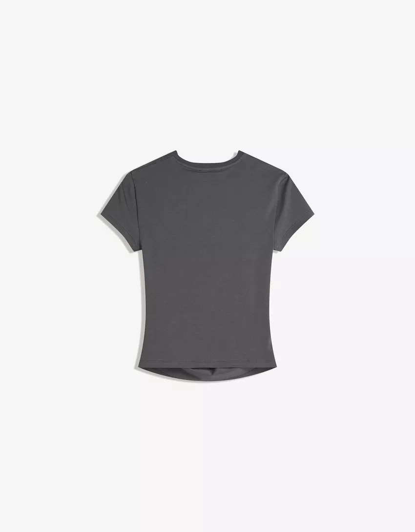 Short sleeve studded print T-shirt