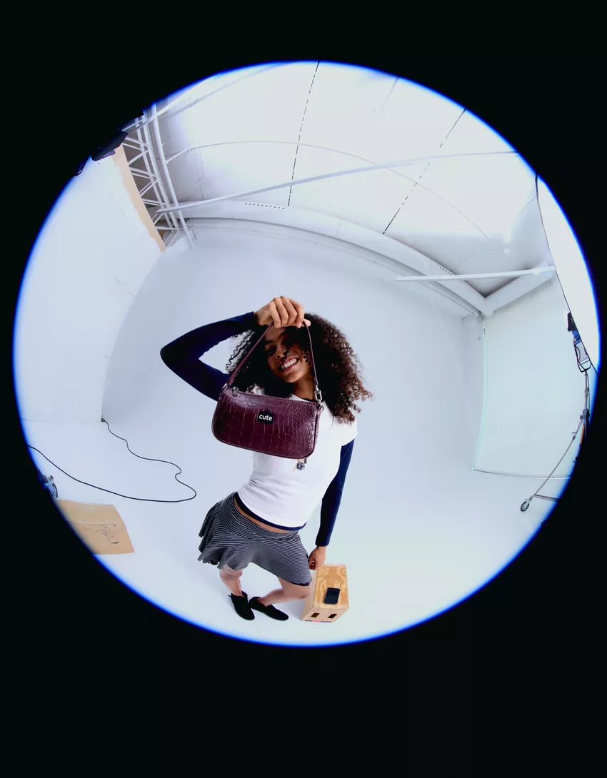 Leather effect mini handbag