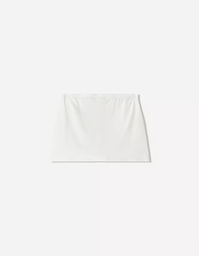 Skort with tied waistband