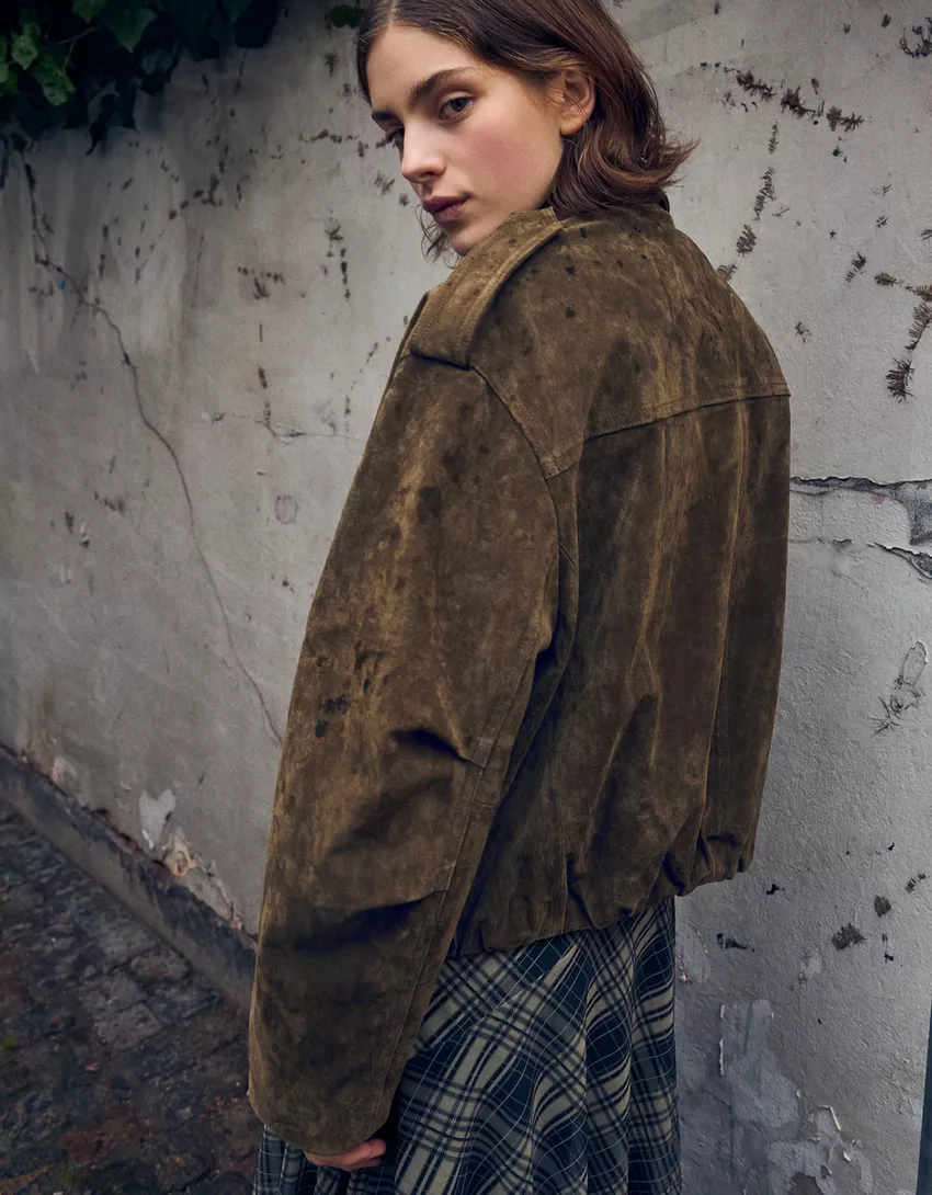 Suede leather jacket