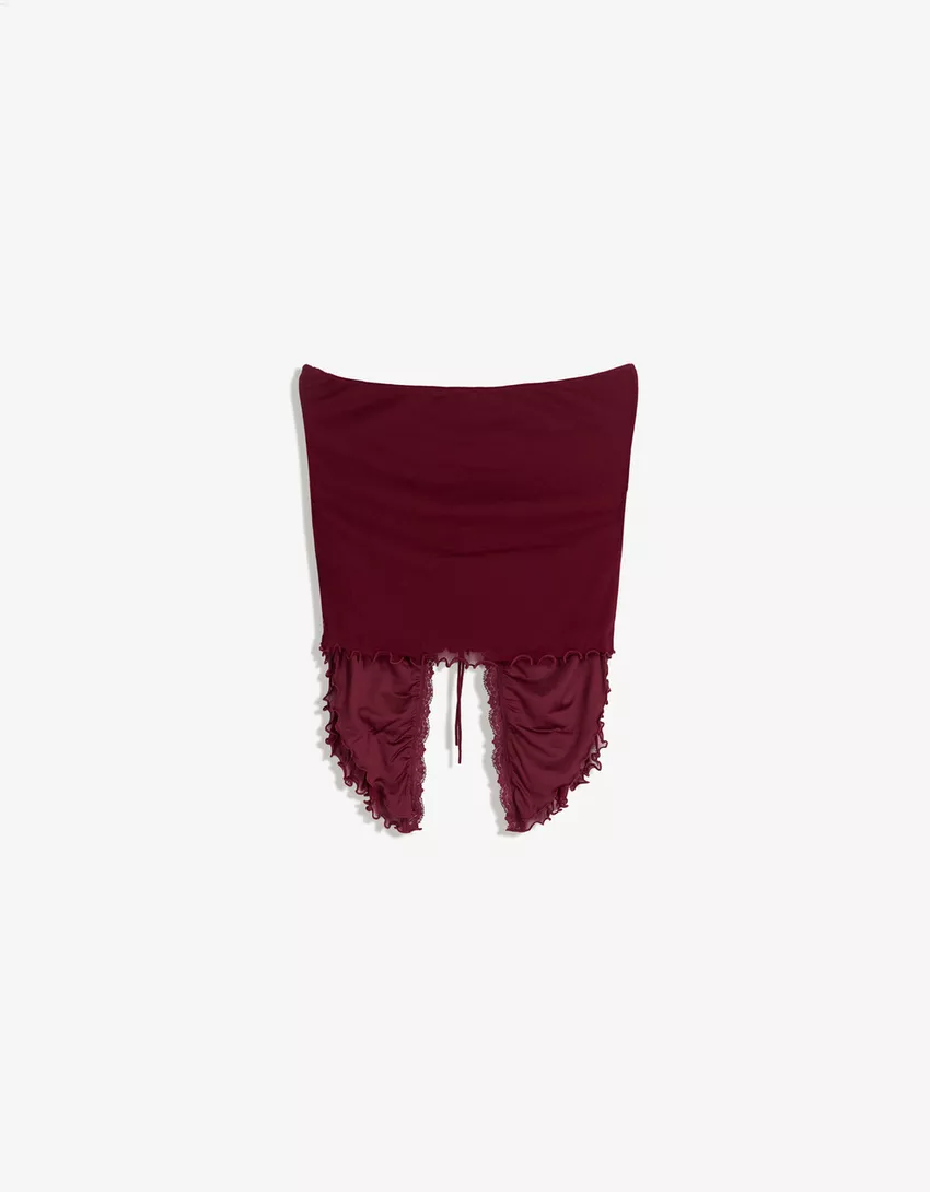 Bandeau top with gathered detail