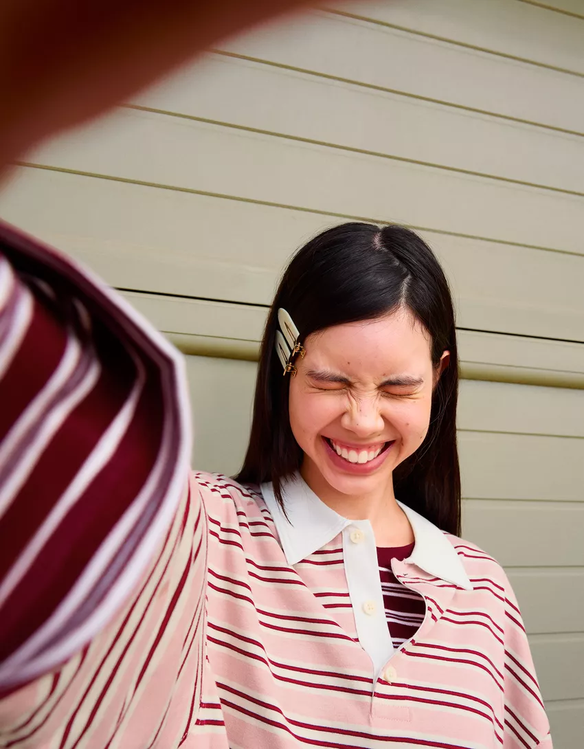 Long sleeve T-shirt with polo collar