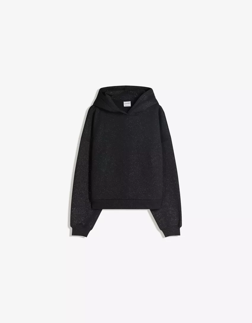 Glitter hooded sweatshirt