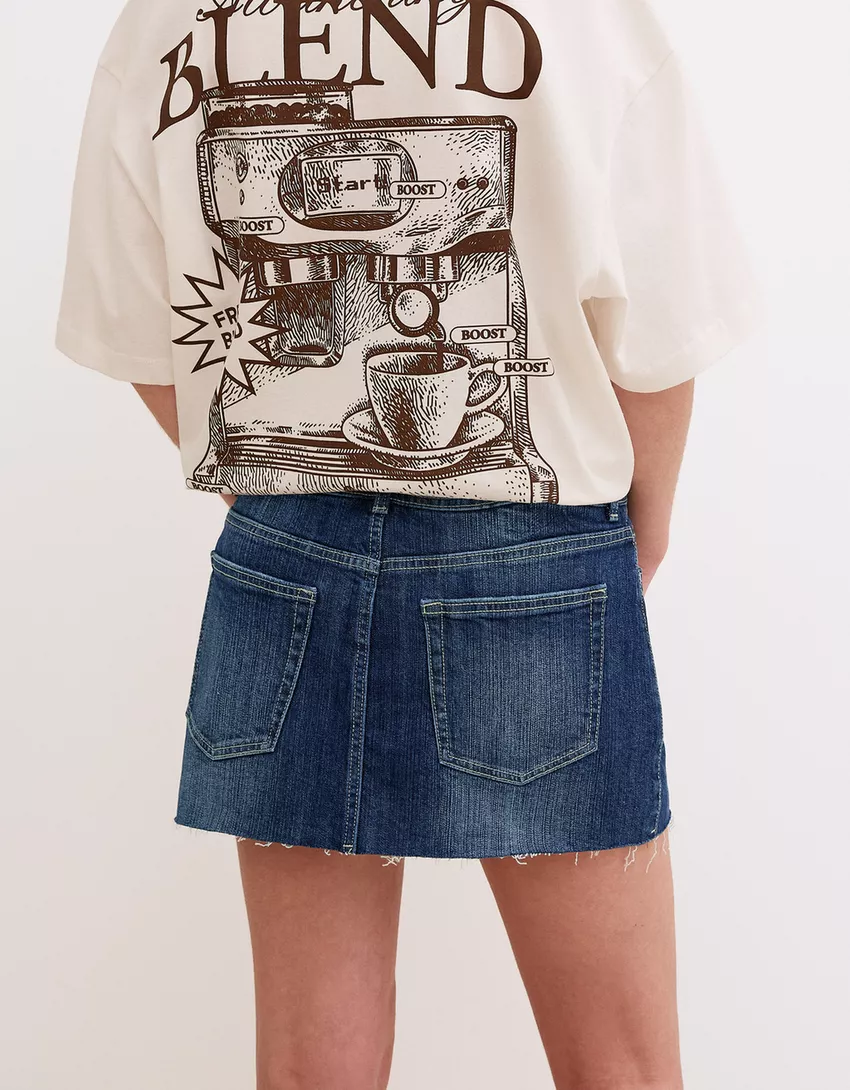 Denim mini skort