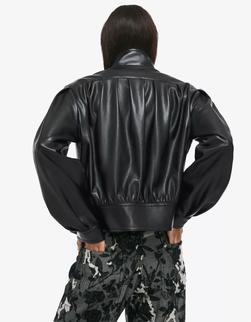 ‘80s leather effect jacket