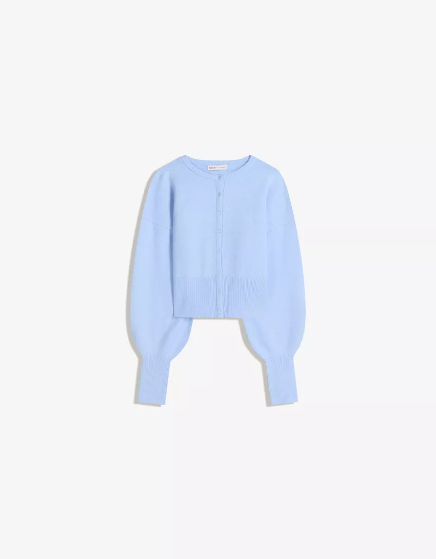 Fitted ribbed cardigan