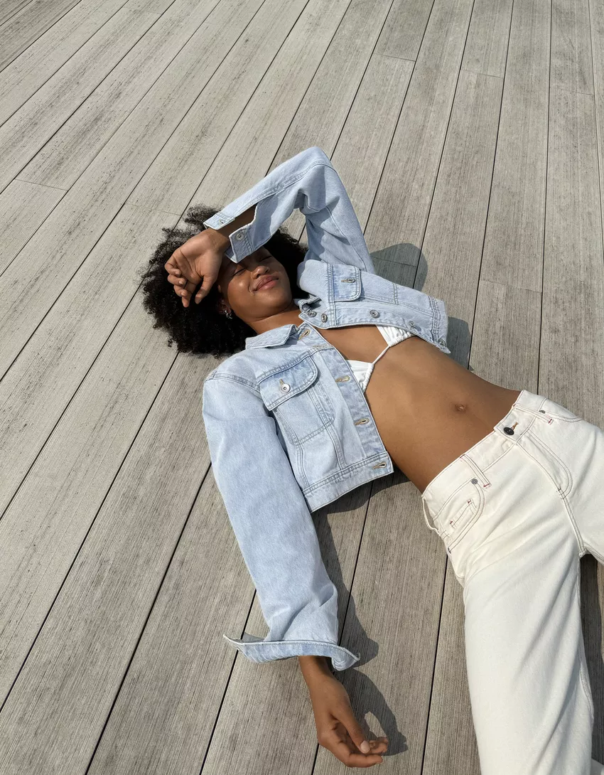 Cropped denim jacket