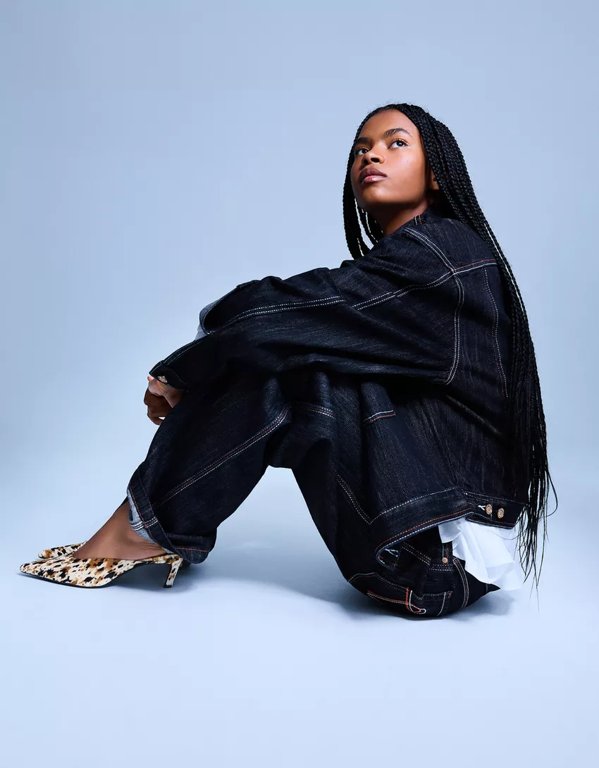 Animal print LEATHER mules