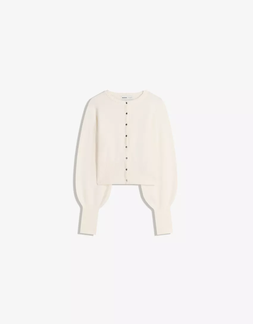 Fitted ribbed cardigan