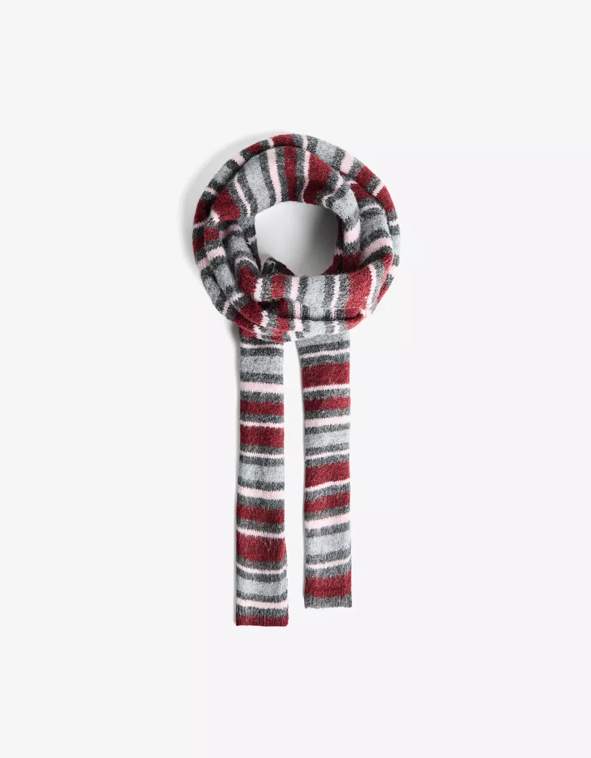 Extra-long striped scarf