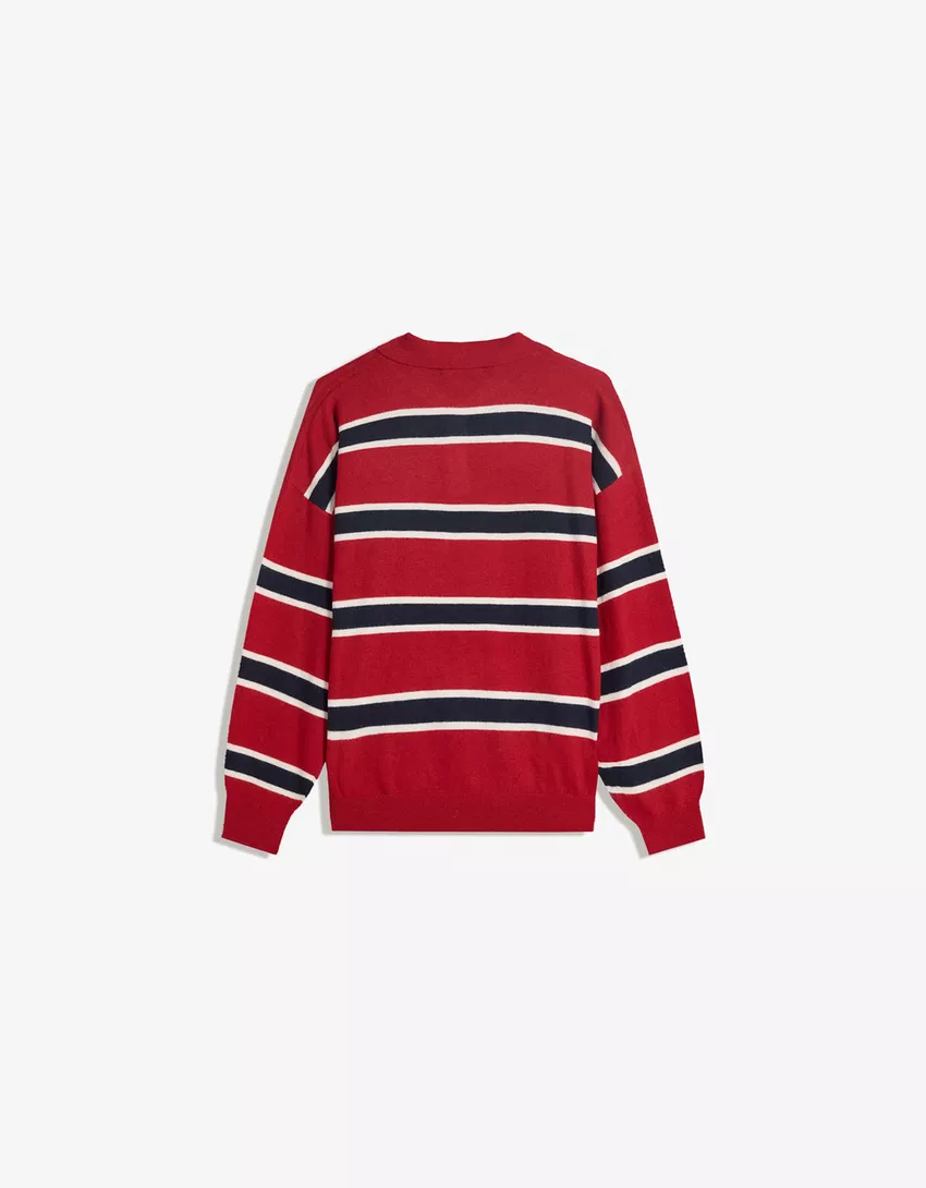 Sweater with polo collar