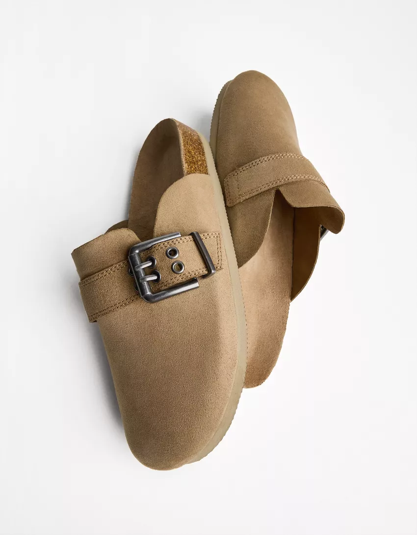 Clogs with buckle detail