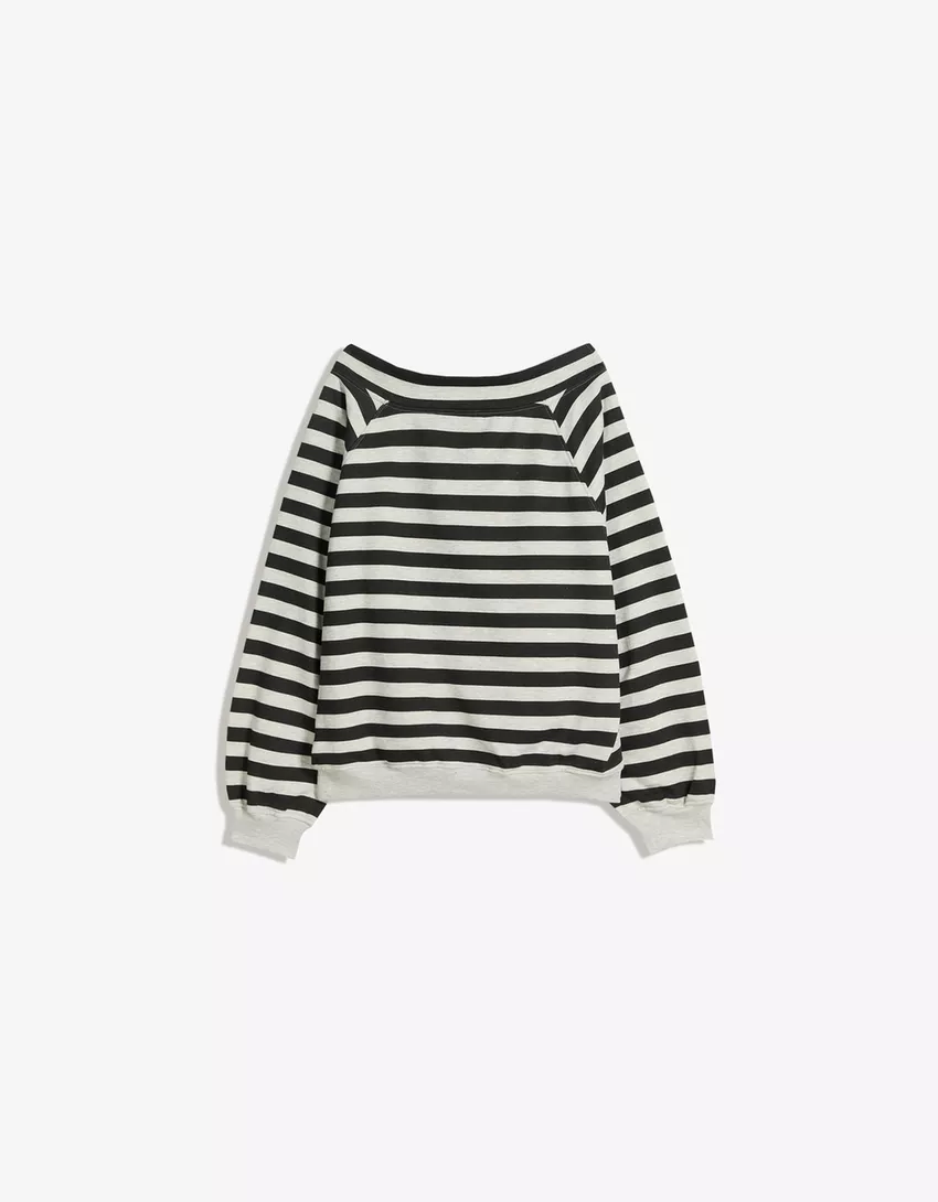 Printed boat neck sweater