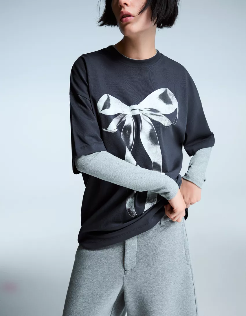 Printed short sleeve oversize T-shirt