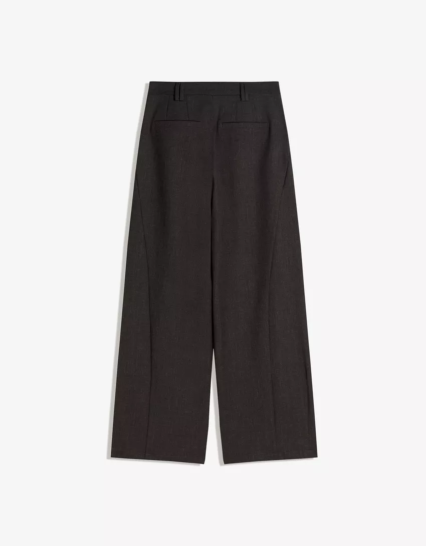 Voluminous double-fabric pants
