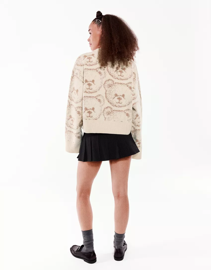 Printed jacquard sweater