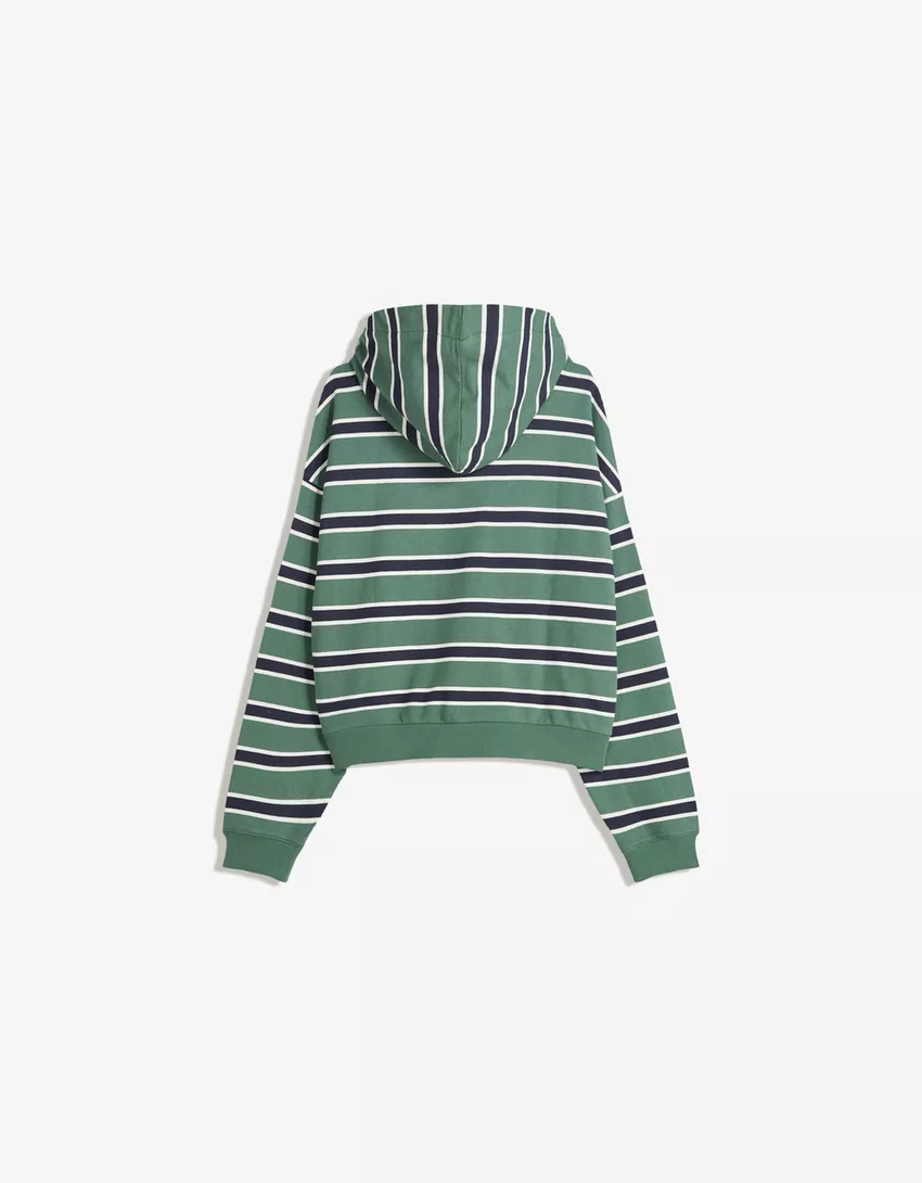 Striped zip-up hoodie