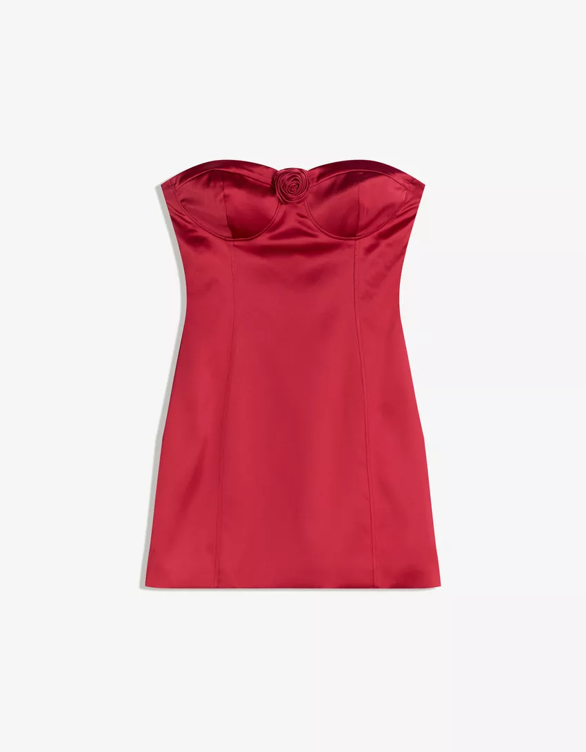 Floral satin mini dress