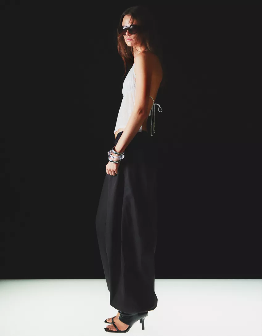 Sequined halter neck top