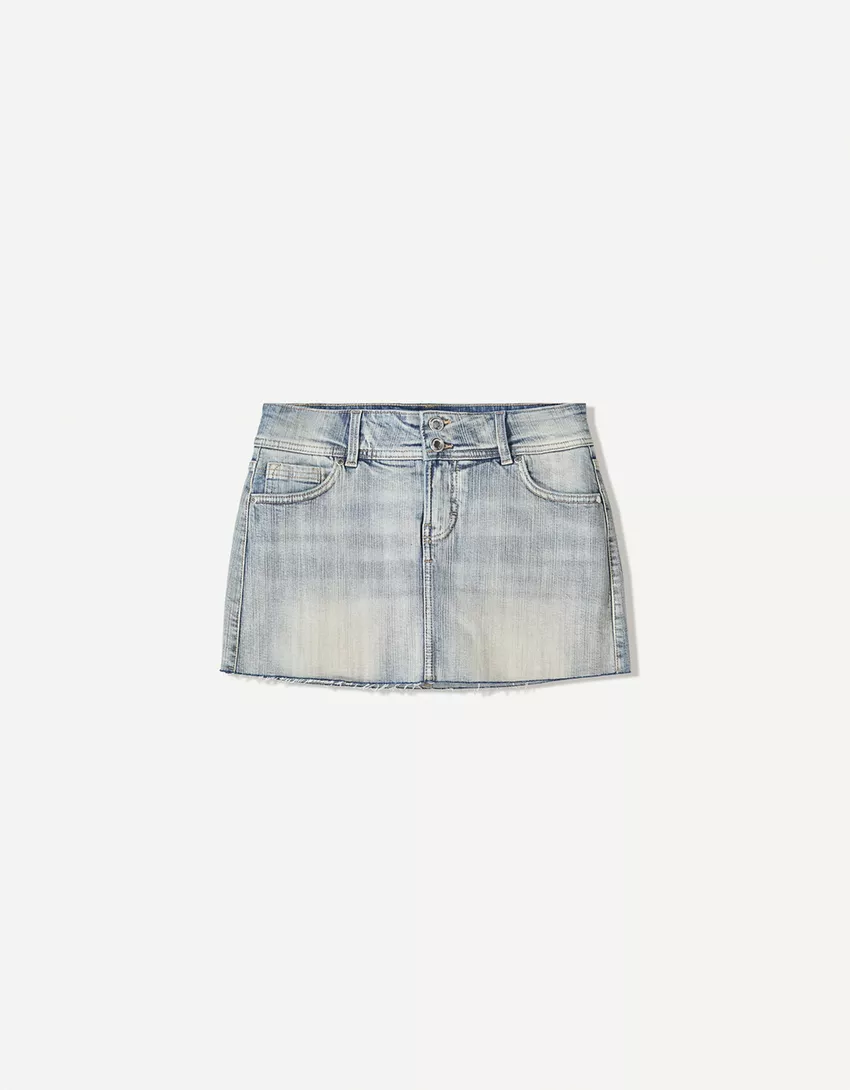 Denim mini skort