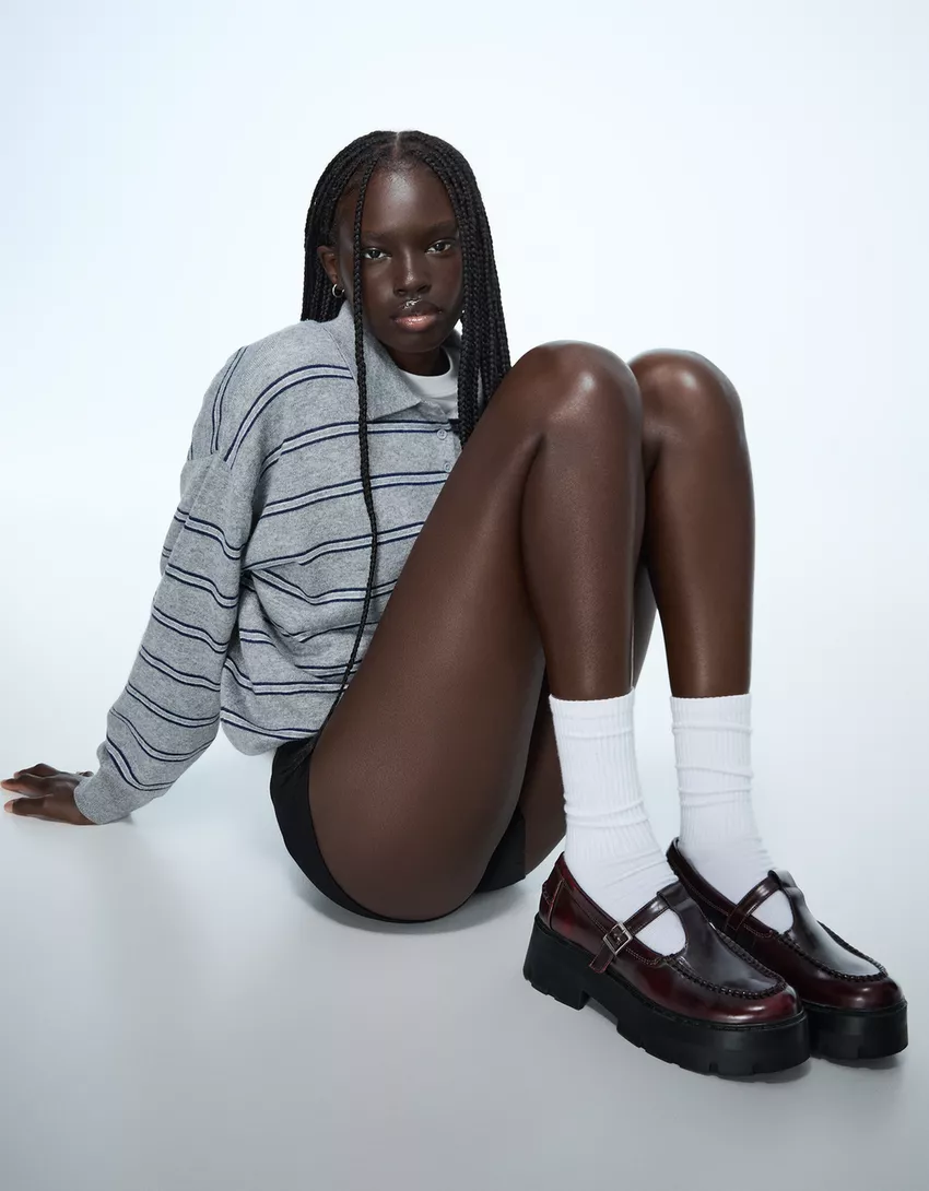 Loafers with strap and chunky soles