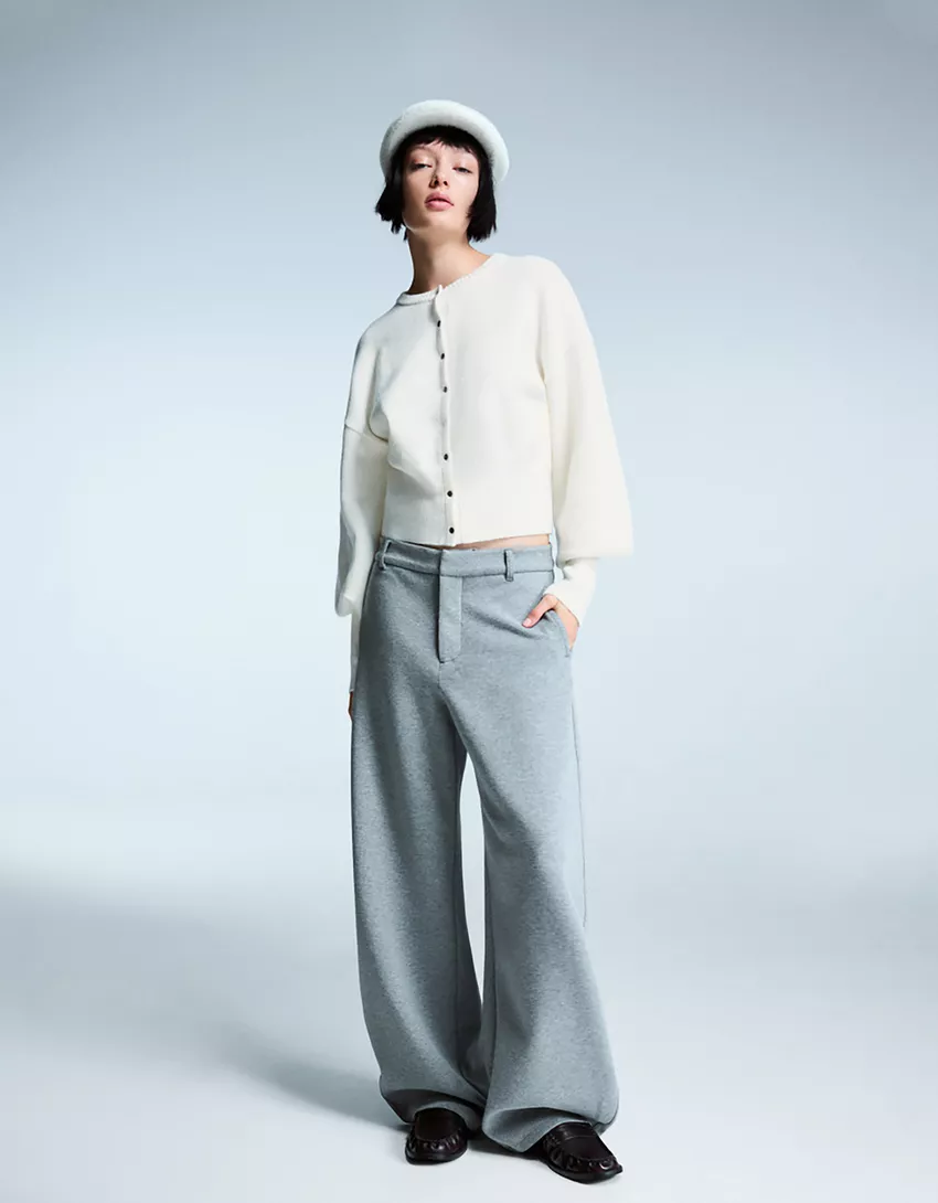 Fitted ribbed cardigan